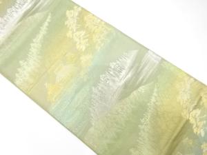 アンティーク　田舎風景模様織り出し袋帯（材料）